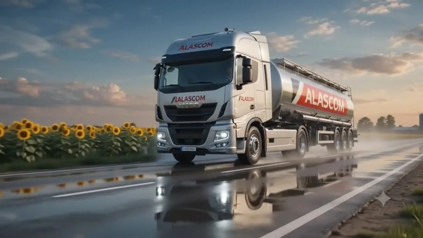 Camion cisternă ALASCOM pe drum